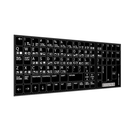 Keyboard Sticker "Commodore 128" (black)