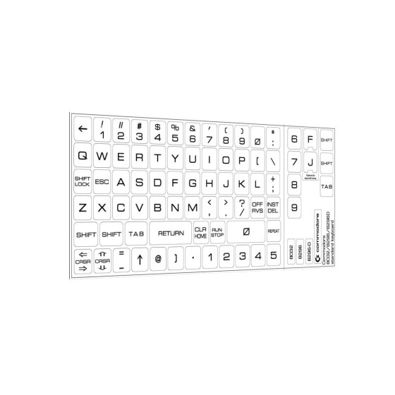 Tastaturaufkleber "CBM 8032 / 8296 / 8296D" (weiß)