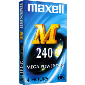 VHS Cassettes Maxell M Mega Power Tape 240 (box of 24)