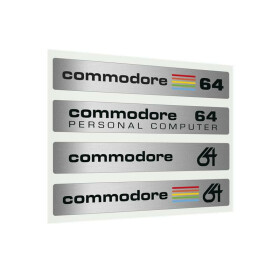 Label Commodore 64 C - Silberlabel-Set